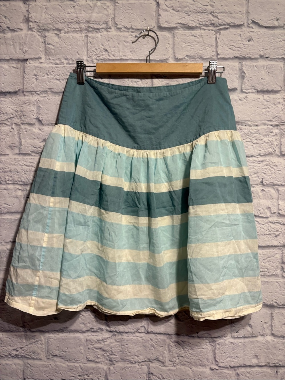 GAP Silk Blend Striped Circle Skirt Size 6
